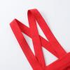 imageNoomelfish Girls Suspender Skater Skirt Stretchy Cotton Flared Overall Dress 412 YearsRed