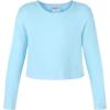 imageNoomelfish Girls Long Sleeve Crop Tops Kids Cute Dance Cropped TShirts 514 Years 512 YearsLight Blue