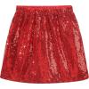 imageNoomelfish Girls Sparkly Sequin Skirt Kids Elastic Waist Mini Pencil Skirts 512 YearsRed