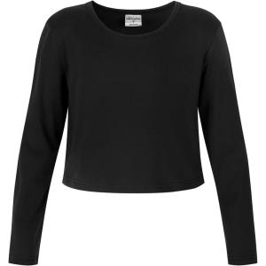 imageNoomelfish Girls Long Sleeve Crop Tops Kids Cute Dance Cropped TShirts 514 Years 512 YearsBlack