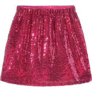 imageNoomelfish Girls Sparkly Sequin Skirt Kids Elastic Waist Mini Pencil Skirts 512 YearsHot Pink