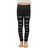 imageNoomelfish Girls Ripped Leggings Stretch Cutout Distressed Yoga Pants512 YearsBlack