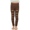 imageNoomelfish Girls Ripped Leggings Stretch Cutout Distressed Yoga Pants512 YearsBrown