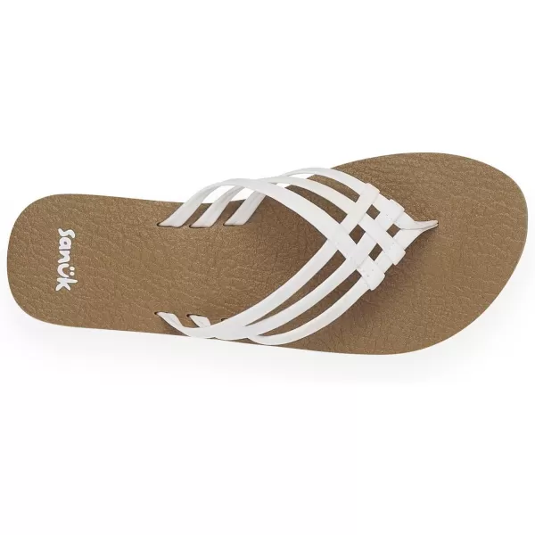 Sanuk Womens Yoga Sandy FlipFlopTanWhite
