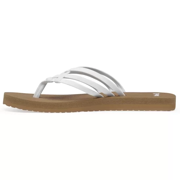Sanuk Womens Yoga Sandy FlipFlopTanWhite
