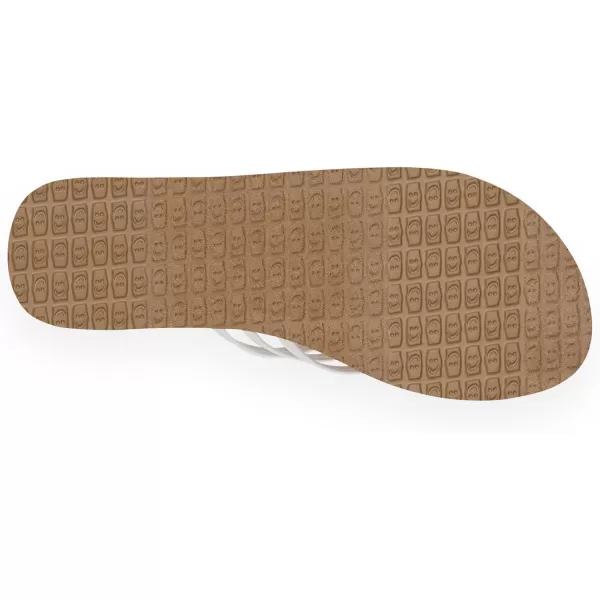 Sanuk Womens Yoga Sandy FlipFlopTanWhite