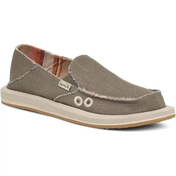 Sanuk Womens Donna Hemp Loafer FlatSmokey Olive