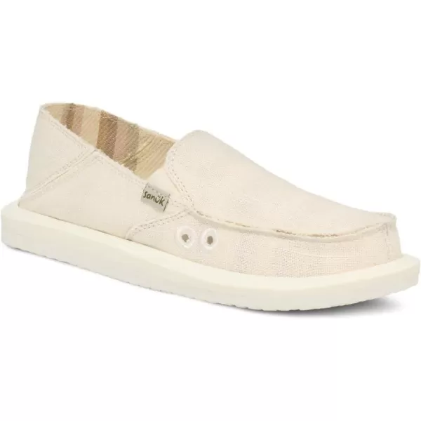 Sanuk Womens Donna Hemp Loafer FlatWhite