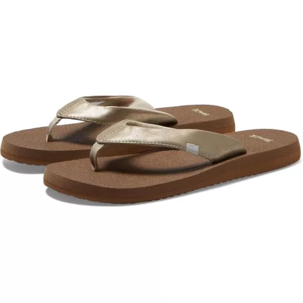 Sanuk Womens Yoga Mat Metallic FlipFlopChampagne
