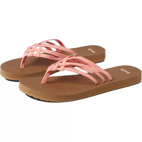 Sanuk Womens Yoga Sandy FlipFlopBurnt Coral