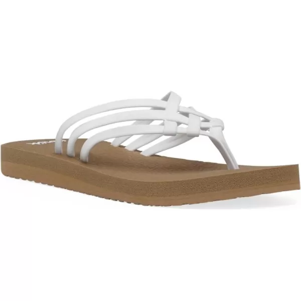 Sanuk Womens Yoga Sandy FlipFlopTanWhite