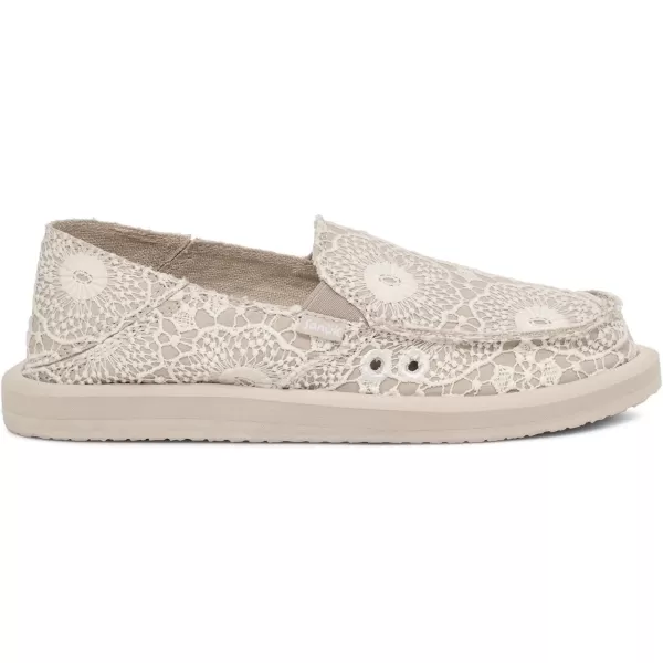 Sanuk Donna CrochetWhiteOatmeal 1