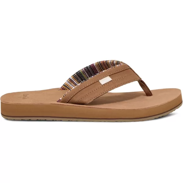 Sanuk Mens Ziggy St Suede FlipFlopDark Tan