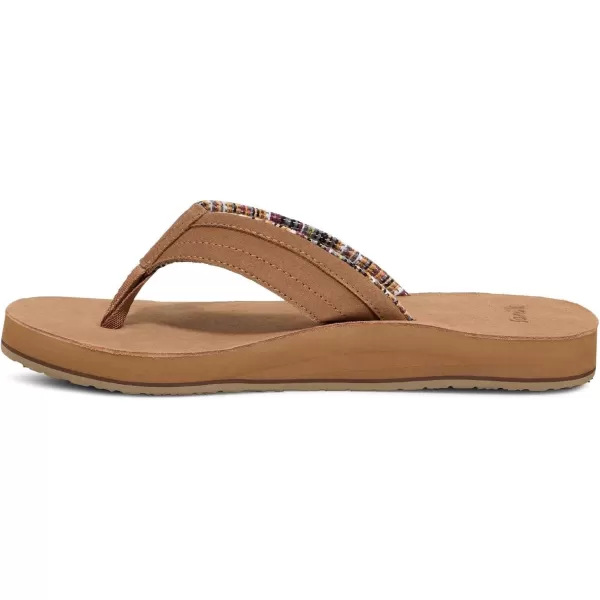 Sanuk Mens Ziggy St Suede FlipFlopDark Tan