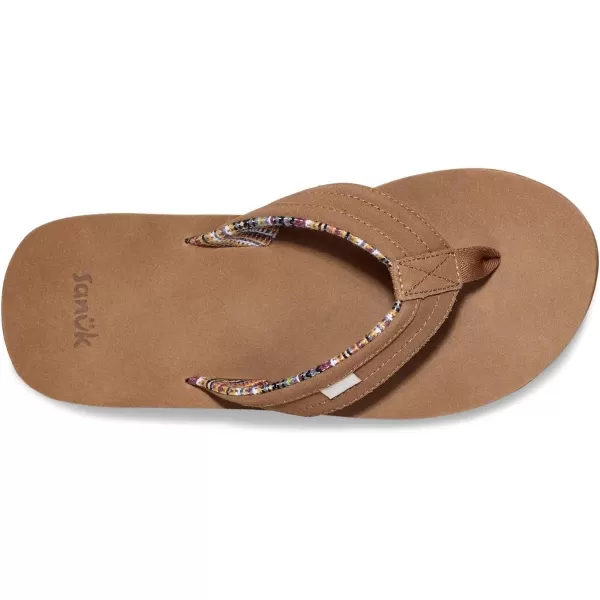 Sanuk Mens Ziggy St Suede FlipFlopDark Tan