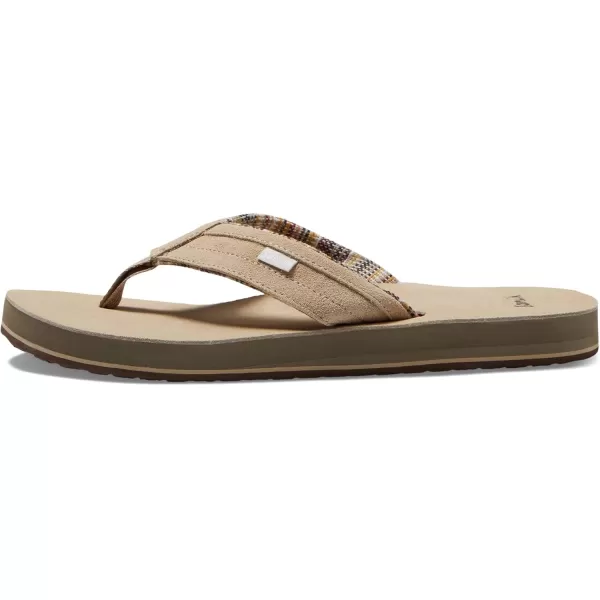Sanuk Mens Ziggy St Suede FlipFlopTan