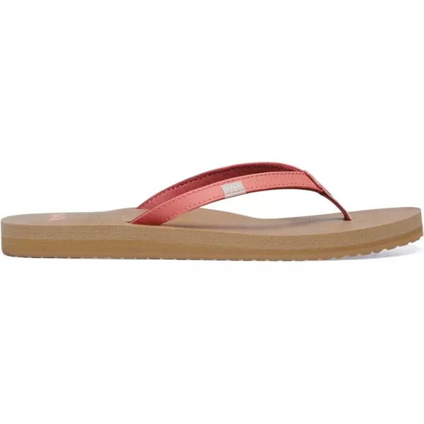 Sanuk Womens Yoga Joy Sparkle FlipFlopBurnt Coral