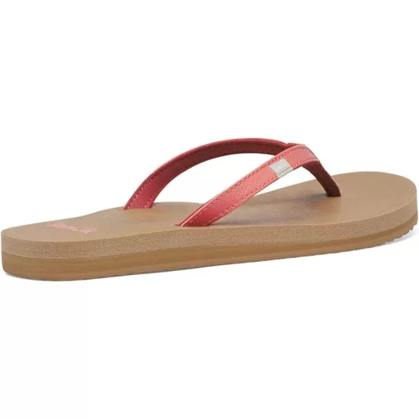 Sanuk Womens Yoga Joy Sparkle FlipFlopBurnt Coral