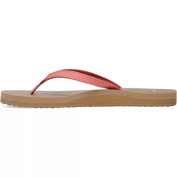 Sanuk Womens Yoga Joy Sparkle FlipFlopBurnt Coral