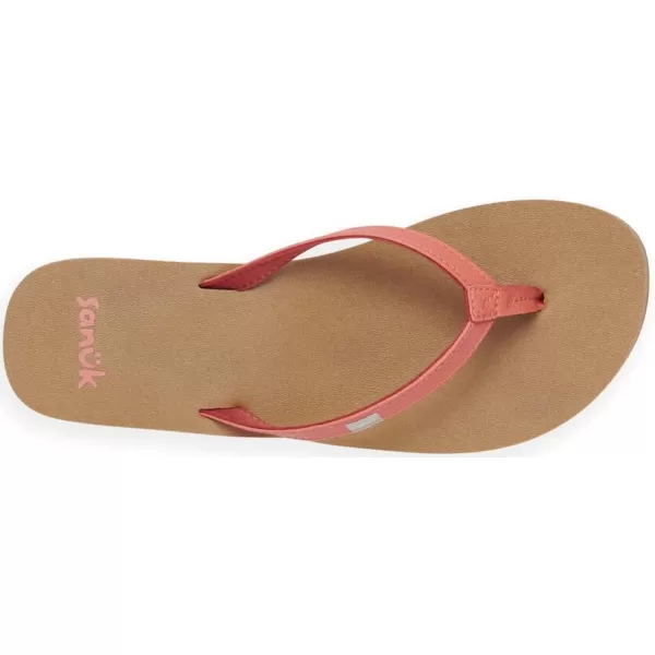 Sanuk Womens Yoga Joy Sparkle FlipFlopBurnt Coral