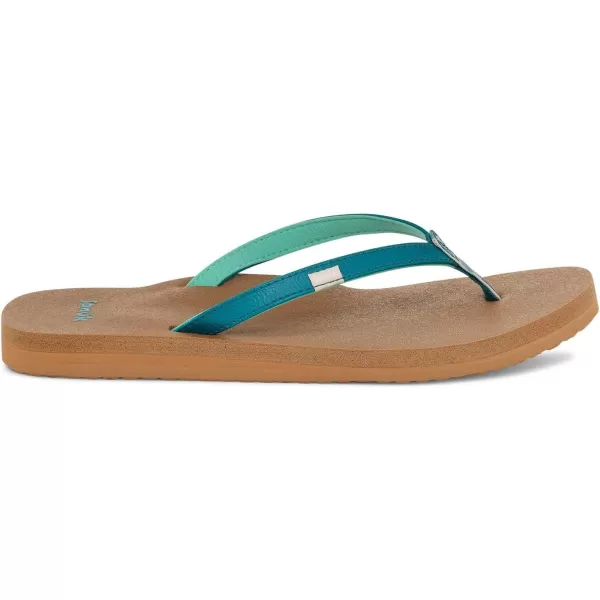 Sanuk Womens Yoga Joy Sparkle FlipFlopDeep Lake