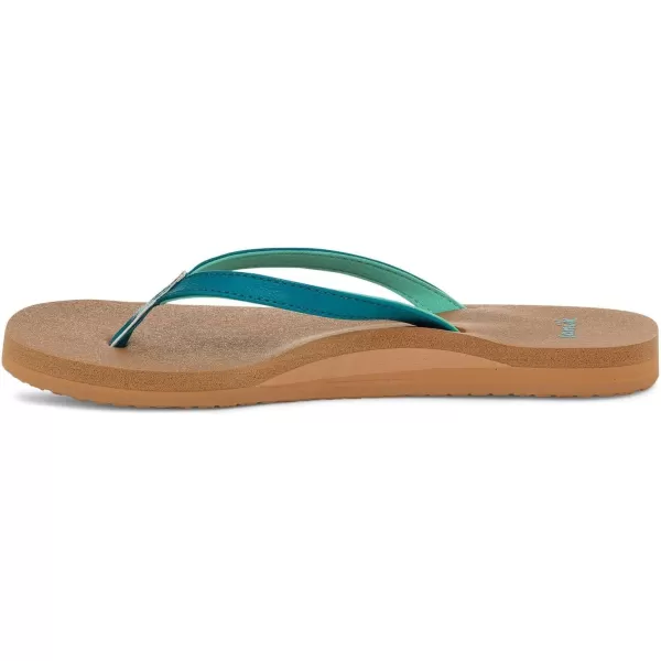 Sanuk Womens Yoga Joy Sparkle FlipFlopDeep Lake