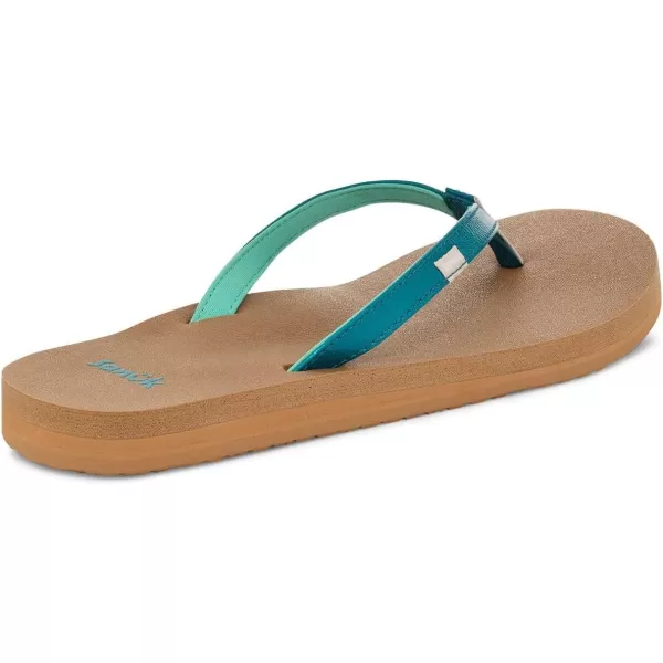 Sanuk Womens Yoga Joy Sparkle FlipFlopDeep Lake