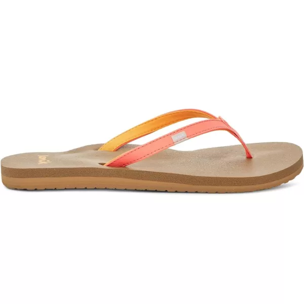Sanuk Womens Yoga Joy Sparkle FlipFlopFusion Coral