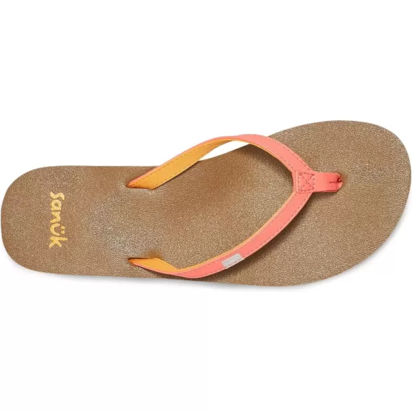 Sanuk Womens Yoga Joy Sparkle FlipFlopFusion Coral