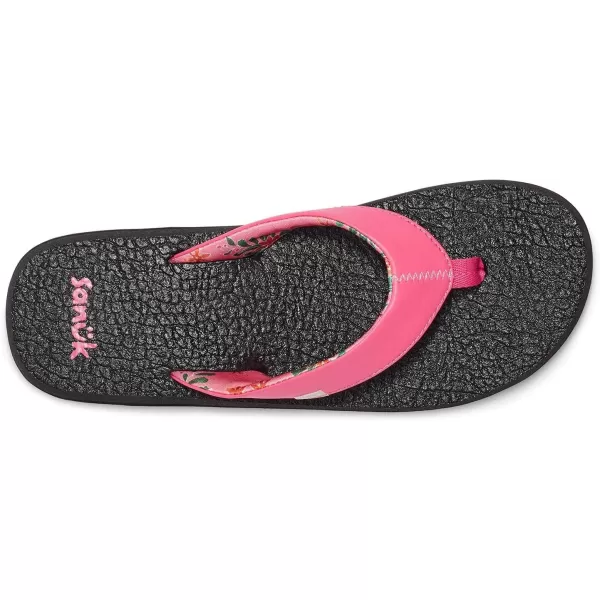 Sanuk Womens Yoga Mat Vintage Floral FlipFlopHot Pink