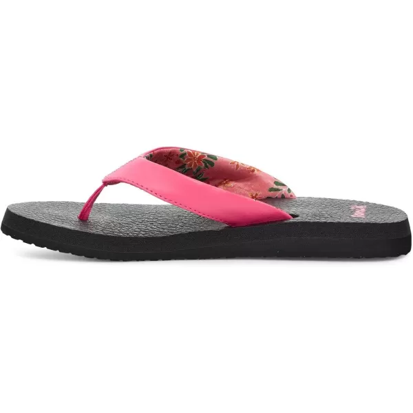 Sanuk Womens Yoga Mat Vintage Floral FlipFlopHot Pink