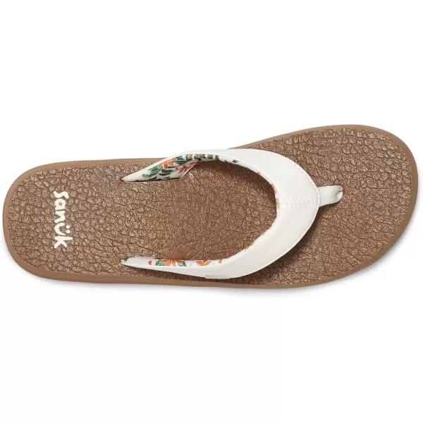 Sanuk Womens Yoga Mat Vintage Floral FlipFlopWhite