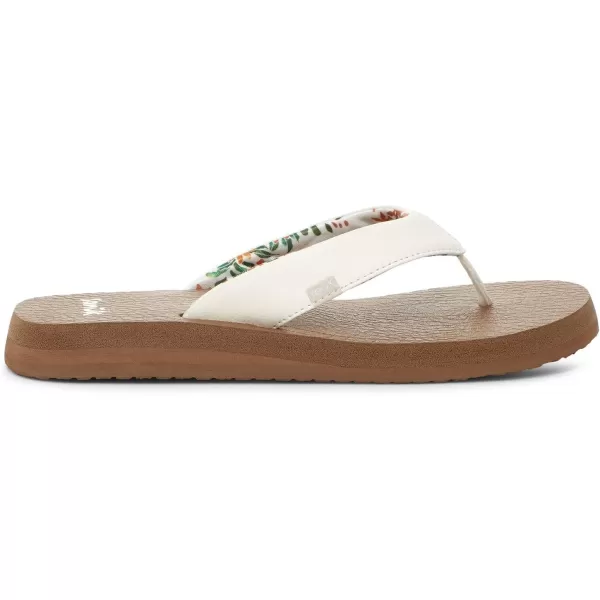 Sanuk Womens Yoga Mat Vintage Floral FlipFlopWhite