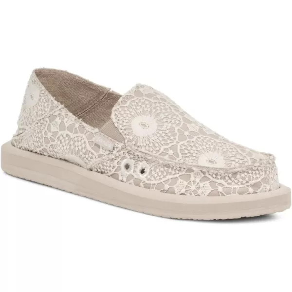 Sanuk Donna CrochetWhiteOatmeal 1