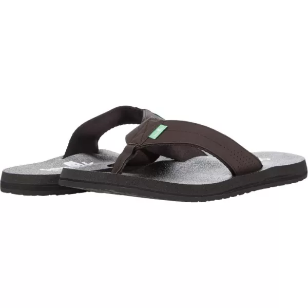 Sanuk Mens Beer Cozy Coaster FlipFlopDark Brown
