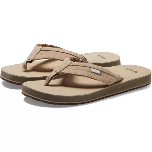 Sanuk Mens Ziggy St Suede FlipFlopTan