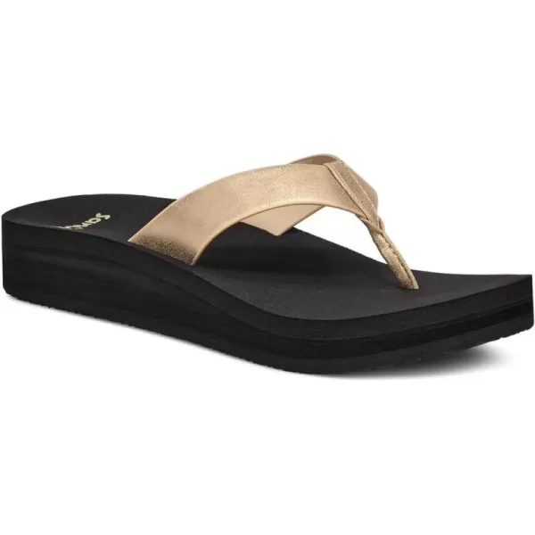 Sanuk Womens Highland Metallic FlipFlopChampagne
