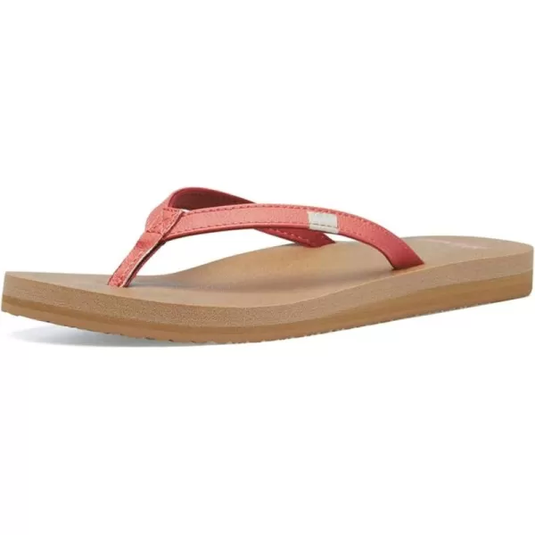 Sanuk Womens Yoga Joy Sparkle FlipFlopBurnt Coral