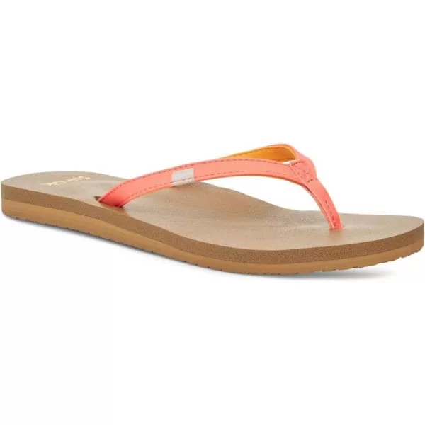 Sanuk Womens Yoga Joy Sparkle FlipFlopFusion Coral