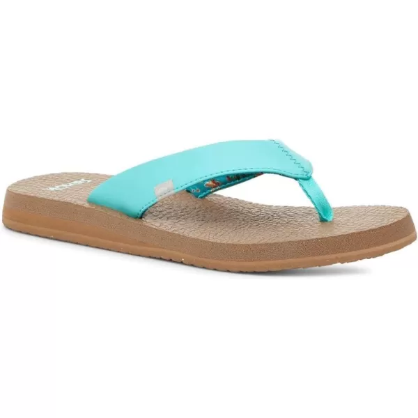 Sanuk Womens Yoga Mat Vintage Floral FlipFlopAqua Splash
