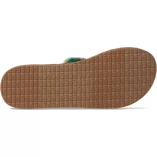 Sanuk Womens Fraidy Cat St FlipFlopTeal Multi
