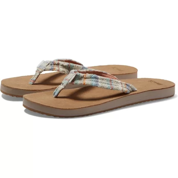 Sanuk Womens Fraidy Cat St FlipFlopSand Multi
