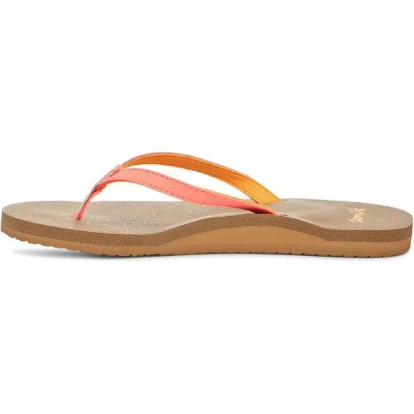 Sanuk Womens Yoga Joy Sparkle FlipFlopFusion Coral