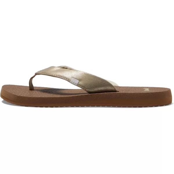 Sanuk Womens Yoga Mat Metallic FlipFlopChampagne