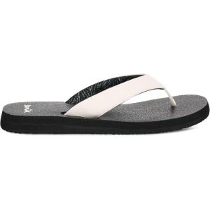 imageSanuk Yoga Mat II  Flip Flops for Women  Yoga Sandals For Women  Memory Foam FootbedWhiteBlack