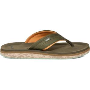 imageSanuk Mens Tide Rush  Flip Flops for Men  Mens Sandals  Beach Sandals  Water Friendly ampamp Lightweight  Comfort FootbedOlive