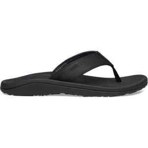 imageSanuk On the Rocks Mens Beach Sandals  Flip Flops for Men  Quick Dry FlipFlop Slides  Supportive ampamp Lightweight  Arch Support FootbedBlack