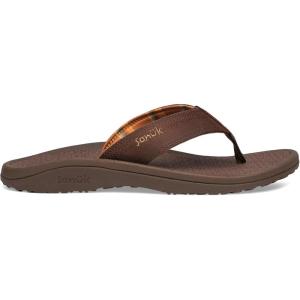 imageSanuk On the Rocks Mens Beach Sandals  Flip Flops for Men  Quick Dry FlipFlop Slides  Supportive ampamp Lightweight  Arch Support FootbedChocolate