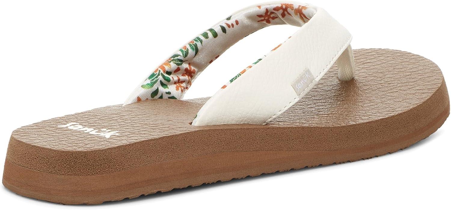 imageSanuk Yoga Mat Vintage Floral  Flip Flops for Women  Yoga Sandals For Women  Womens Beach Sandals  Memory Foam FootbedWhite