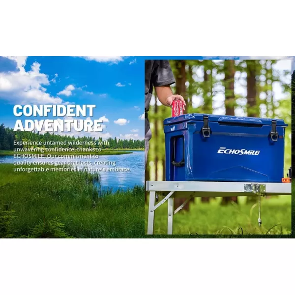 EchoSmile 303540 Quart Rotomolded Cooler 5 Days Protale Ice Cooler Ice Chest Suit for BBQ Camping Pincnic and Other Outdoor ActivitiesDark Blue